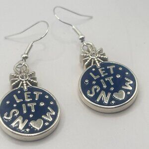 Brighton Snow flurry Snowflake custom blue silver french wire earrings